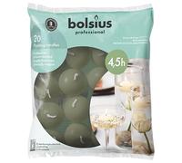 Bolsius Velas flotantes - Verde - 20 unidades - Diámetro 45 mm - Duración de combustión 4,5 horas - Cera Praffin- Sin aceite de palma - Velas decorativas para el hogar
