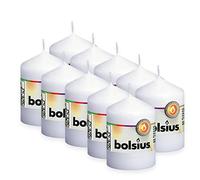 Bolsius Velas lisas - Blanco - 10 unidades - 8 cm - Velas decorativas para el hogar - Duración de combustión 17 horas - sin perfume