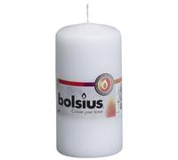 Bolsius Velas lisas, color blanco, juego de 10 unidades, velas decorativas para el hogar, longitud de combustión de 33 horas, sin perfumar, cera vegetal natural, 12 x 6 cm