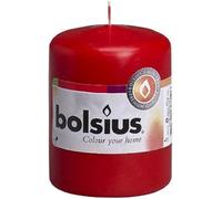 Bolsius Velas lisas - Rojo - 10 unidades - 8 cm - Velas decorativas para el hogar - Duración de combustión 17 horas - sin perfume - Cera vegetal natural