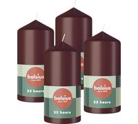 Bolsius - Velas Pilar - Rojo oscuro - Paquete de 4-12 x 6 cm