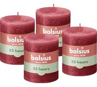 Bolsius Velas rústicas - marfil - 4 unidades - 8 x 7 cm - Velas decorativas para el hogar - Duración de combustión 35 horas - sin perfumar - Cera vegetal natural - Sin aceite de palma - Valentin