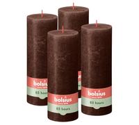Bolsius - Velas rústicas - Marrón - 19 cm - 4 unidades - Velas decorativas - Sin aceite de palma - Con cera vegetal natural