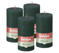 Bolsius - Velas rústicas - Verde - 13 cm - 4 unidades - Velas decorativas - Sin aceite de palma - Con cera vegetal natural