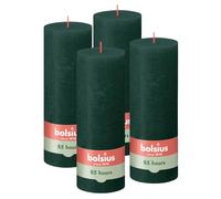 Bolsius - Velas rústicas - Verde - 19 cm - 4 unidades - Velas decorativas - Sin aceite de palma - Con cera vegetal natural