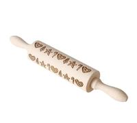 Boltze Home Rodillo de madera grabada con patrón navideño Bakery