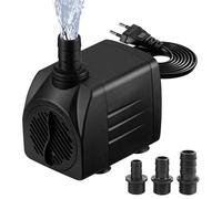 Bomba de Agua 25W 1800L/H 220V Mini Bomba de Acuario, Bomba Ajustable con 3 Boquilla y Cable de Alimentación, Bomba Sumergible Jardín Fuente de Estanque