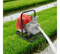 Bomba de agua a gasolina - Bomba para jardín - Bomba para estanque - Bomba de agua con motor - Bomba de agua sumergible - Motor de 1,25 kW, 2 tiempos - Caudal de 10.000 litros por hora