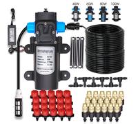 Bomba de agua pulverizada de latón ajustable, autocebante, 60W, sistema de riego por goteo, refrigeración por nebulización automática para invernadero de jardín Cx20M Kit-Pump