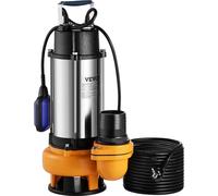 Bomba de agua sucia VEVOR con variador de velocidad, interruptor de flotador, bomba sumergible de 2200W, bomba de jardín con caudal de 60.000 L/h, bomba sumergible para agua sucia, altura máxima de su