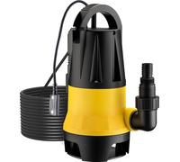 Bomba de agua sucia Wiltec con sensor de 900 W, bomba sumergible para agua sucia con 2 modos, bomba de agua de 15000 l/h, bomba para pozos con una altura de bombeo de 8,5 metros y una profundidad máxi
