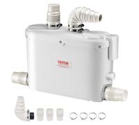 Bomba de aguas residuales VEVOR, 500W, caudal de 110 litros por minuto, altura de elevación de 8 metros, estación de bombeo para aguas residuales, ideal para cocinas, sótanos, duchas, lavabos, lavande