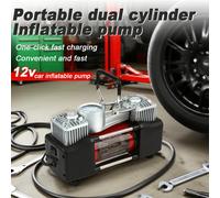 Bomba de aire de coche de 12V, Inflador de neumáticos de coche eléctrico de alta potencia con pantalla Digital de doble cilindro portátil multifuncional Digital display