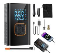 Bomba de aire eléctrica automática portátil 150PSI | Bomba de aire infladora de neumáticos de coche con pantalla digital para pelotas de motocicleta, viajes, viajes por carretera