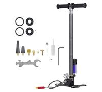 Bomba de aire VEVOR PCP de 3 etapas, bomba de alta presión de 31,03 MPa, bomba de pie con filtro de agua/aceite, manómetro y carcasa de acero inoxidable, ideal para rifles de aire comprimido, paintbal