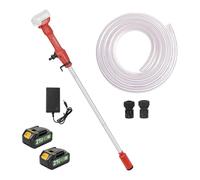 Bomba de barril de lluvia inalámbrica, bomba de transferencia de agua de palo 2 x 4,5 Ah Batería 11000 RPM 2725 L/H Bomba sumergible portátil de alto flujo con pantalla de batería y cargador para