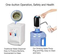 Bomba de botella de agua para bebidas, artículos para bebidas, dispensador de agua eléctrico Garrafon, carga portátil, herramientas de cocina para el hogar, automático Black