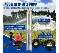 Bomba de desagüe - Bomba sumergible - Bomba de agua limpia - Bomba sumergible para pozos profundos - Bomba de agua - 370W - Caja de control