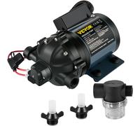 Bomba de desagüe VEVOR, 12 V DC, altura de elevación máxima de 3 metros, bomba de agua autocebante, con válvula de EPDM, filtro universal para agua salada y rosca interior