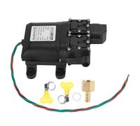 Bomba de diafragma de alta presión 12 V 120 W 8 L de alto flujo de doble núcleo con conector de cobre para aspersores de jardín, césped, duchas, caravanas, vehículos