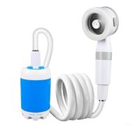Bomba de ducha portátil para camping, 17 cm, recargable al aire libre, rociador de agua inalámbrico para jardín para duchas de cubo, carga USB, uso compacto de viaje para camping, senderismo y lavado