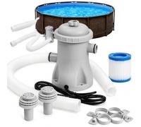Bomba de filtro de piscina, bomba de filtro de piscina de 330 galones para piscinas inflables sobre el suelo, bombas de filtro de cartucho eficiente, sistema de bombas de filtros eléctricos, mangueras