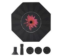Bomba de fuente de agua flotante con energía solar octogonal con panel solar de 7 V para estanques de jardín Baños de pájaros Tanques de peces Material ABS 265 g Panel de 16 cm