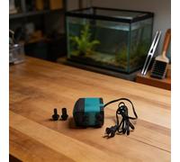 Bomba de fuente sumergible silenciosa para acuario, pecera, jardín, estanque, función de agua, con cable de carga, kit de diseño azul y negro (305EU)