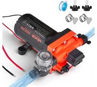 Bomba de membrana VEVOR, 12 V DC, 22,7 L/min, bomba de agua de membrana de 4 cámaras de autocebado con interruptor de presión automático, presión de 4,8 bar, para autocaravanas, caravanas, barcos, yat