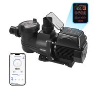 VEVOR Bomba para Piscina 1350 W de Velocidad Variable 1000 a 2900 rpm, Bomba de Filtración para Piscina, Caudal Máximo de 30.000 L/h, CA 220-240 V, Altura Máxima de Descarga de 16 m con Temporizador