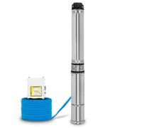Bomba de pozo profundo EBERTH de 4 pulgadas. Bomba para pozo fabricada en acero inoxidable, eléctrica, con una potencia de 550W. Diámetro de la bomba: 4 pulgadas (10 cm). Rosca de conexión: 1 1/2 pulg