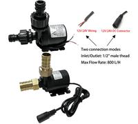 Bomba de refuerzo sumergible de Motor sin escobillas, 12v, alto voltaje, súper silenciosa, Solar, 24V CC, elevación de 5M, 800L/H, junta rápida
