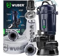 Bomba de sumidero séptico con triturador de agua + TUBO 2'' 30M WUBER 2500 W 18000 l/h