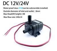 Bomba de tanque de peces silenciosa, 4,8 W, 5,8 W, 240L/H, CC de 12V, 24V, Motor Solar sin escobillas, bomba sumergible de circulación para piscina, bomba de agua 24V 4.8W