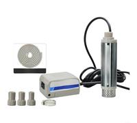 Bomba de transferencia de agua y aceite alimentada por batería, motor de aluminio 100 W 555 20-30 L/min, bomba gris portátil de doble propósito con manguera (38 bombas de tubo de 10 m)