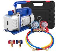 Bomba de Vacio Aire Acondicionado HVAC 4CFM1/3HP 220V 50Hz, 4 Válvula de Presión, para Coche, Refrigerador, Mantenimiento Automotriz y Envasado al Vacío