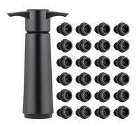 Bomba de Vacío para Vino,Kit de Bomba de Vino Tapón Reutilizable,Sistema de Conservación del Wine,Juego para Sellador de Botellas que se mantiene Fresco de Vino,Saca Aire Botella (24)