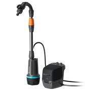 Bomba eléctrica para depósitos de agua de lluvia Gardena 2600 Comfort 18V, sistema P4A, juego listo para usar. Características: programador de riego, ajuste continuo de la presión, función temporizado