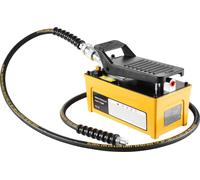 Bomba hidráulica neumática de 10000 PSI, depósito de aceite de 1.6 litros, caudal de aire de 340 L/min, salida de aceite NPT de 3/8", entrada NPT de 1/4", bomba de pie neumática con manguera de aceite