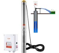 Bomba para pozos profundos, bomba de pozo, 2200W, 9,8 m³/h, 144 m, con caja de control externa