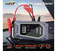Bomba portátil 4 en 1 compresor de aire 4000A arrancador de batería de coche 59.2Wh banco de energía 12V 150PSI inflador de neumáticos refuerzo de batería Buster 4000 Sliver