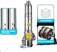Bomba solar de 24V, con un alto caudal de 2 m³/h, una altura de elevación máxima de 65 metros y fabricada en acero inoxidable duradero