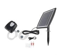 Bomba solar de oxígeno para estanques y peceras, aireador recargable por USB de 3 W con celda de alimentación de 2600 mAh, bomba de aire silenciosa para pesca al aire libre para acuario de jardín koi