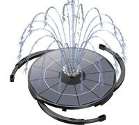 Bomba solar para fuentes Ibzenoa® de 3,5 W, ideal para estanques y fuentes ornamentales – 13 boquillas de pulverización, motor sin escobillas, cable de 3 metros, soporte antideslizante, versátil y fác
