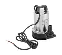 Bomba sumergible de 12 V CC, 160 W de acero inoxidable, bomba de agua | Bomba de agua sucia con 50 l/min, altura de extracción de 8 m, bomba sumergible para agua sucia con 3 adaptadores de manguera