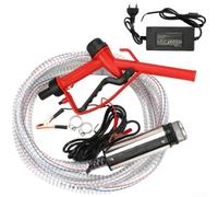 Bomba sumergible de acero inoxidable 12 V 24 V 220 V Motor eléctrico para transferencia de agua de aceite diésel con entrada de 51 mm, manguera de 4 metros y carcasa de aleación portátil (plata 220 V)