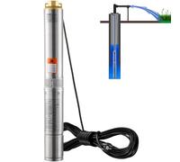 Bomba sumergible para pozos profundos VEVOR, 370 W, 230 V, 50 Hz, caudal máximo de 5,3 m³/h, altura máxima de elevación de 164 pies, con cable eléctrico de 9,1 m, bombas de agua de acero inoxidable pa