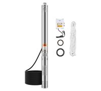 VEVOR Bomba Sumergible para Pozos Profundos con cable de 20 m, Caja de Control Externa Potencia de Entrada 750 W Caudal de 65 L/min, Altura de Elevación de 64 m para Riego Industrial y Uso Doméstico