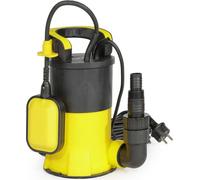 Bomba sumergible Wiltec con flotador, 850 W, bomba de aspiración superficial que puede aspirar hasta 1 mm, bomba para pozos profundos con una altura de bombeo de 8,5 metros y una profundidad máxima de