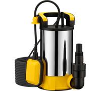 Bomba sumergible Wiltec con flotador, acero inoxidable, 550 W. Bomba de succión para líquidos limpios, capaz de aspirar partículas de hasta 1 mm. Bomba para pozos profundos, apta para una profundidad
